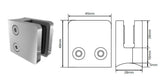 Slimline clamp - Square front, round back SS2205